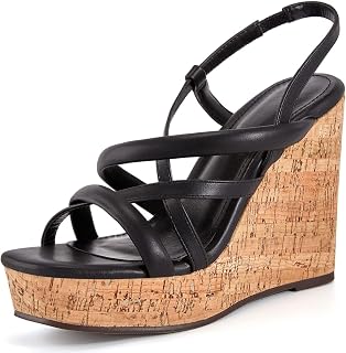 Coutgo Womens Wedge Sandals Cork Wedge Sandals Espadrille Summer Heels