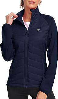 MoFiz Women's Winter Jacket, Lightweight Thermal Fleece Jacket, Short Down Jacket, Sports Jacket with Zip