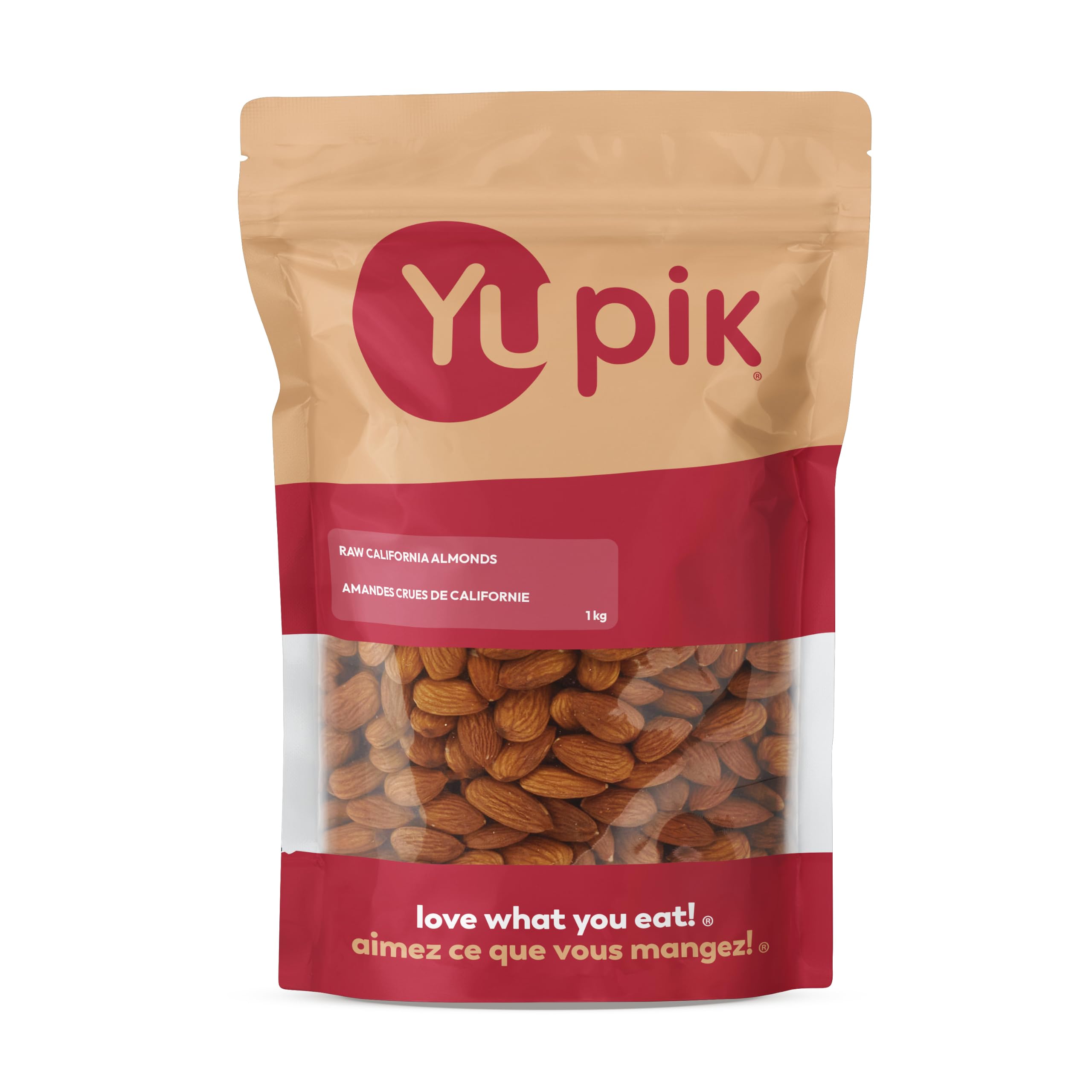 Yupik Raw Almonds, Large Size, 1 kg, Gluten-Free, Kosher, Vegan, Natural Whole N