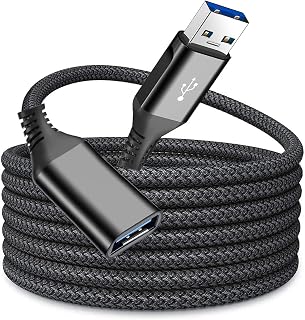 USB Extension Cable 10ft, Sweguard USB A Male to Female USB 3.0 Extension Cord Nylon Braided Supports High Speed 5Gbps Compatible with USB Keyboard,Flash Drive,Hard Drive,Printer and More