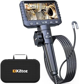 DXZtoz Two-Way Articulating Borescope with Light, 1080P Industrial Endoscope Inspection Camera with Flexible Articulated Probe for Automotive Engine Mechanic HVAC- 5.5FT