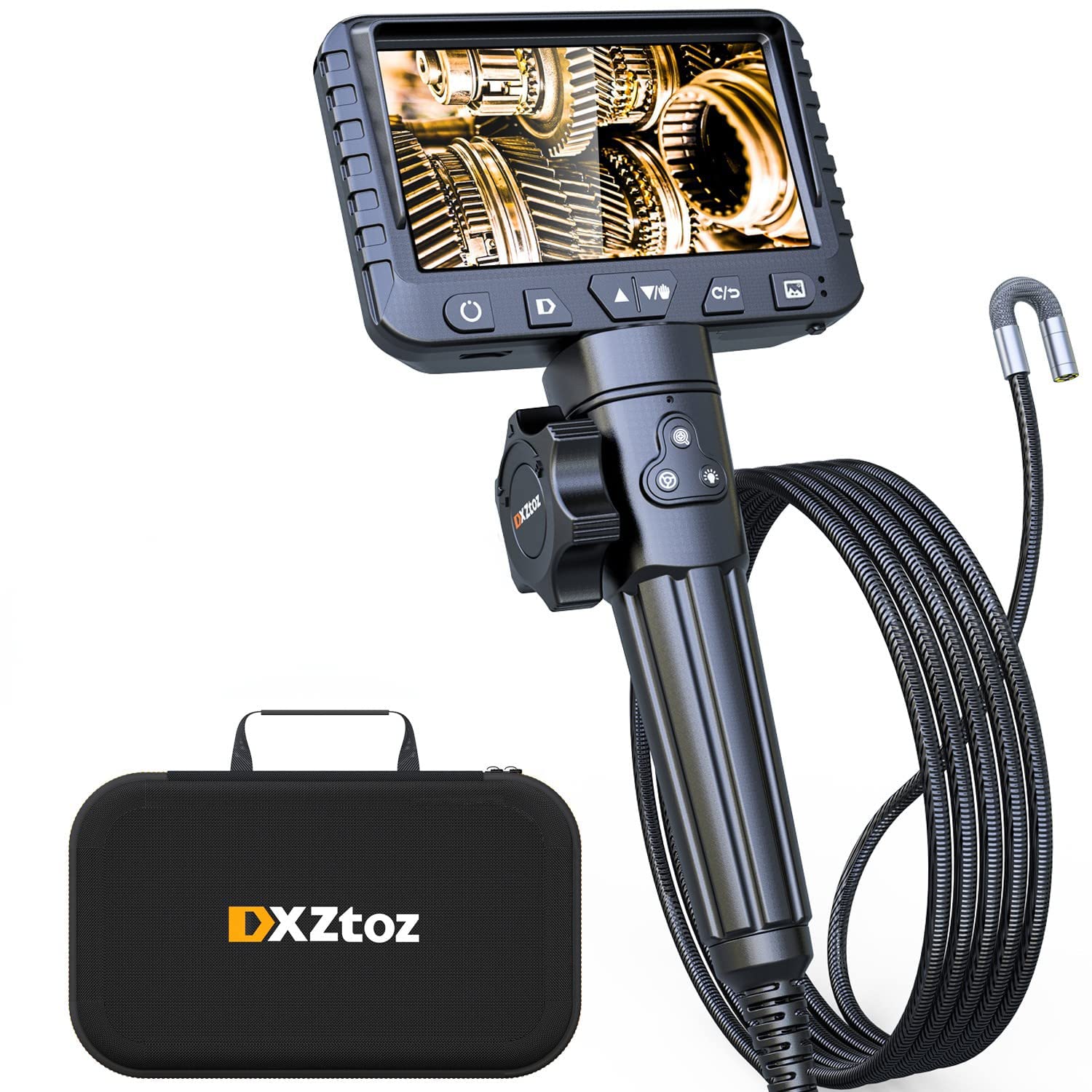 DXZtoz Two-Way Articulating Borescope with Light, 1080P Industrial Endoscope Ins