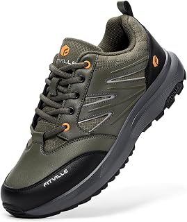 FitVille Extra Wide Hiking Shoes, Men's Waterproof Hiking Shoes, Non-Slip Trekking Shoes for All Weather Conditions, Outdoor Shoes with Arch Support, Size 39.5-50