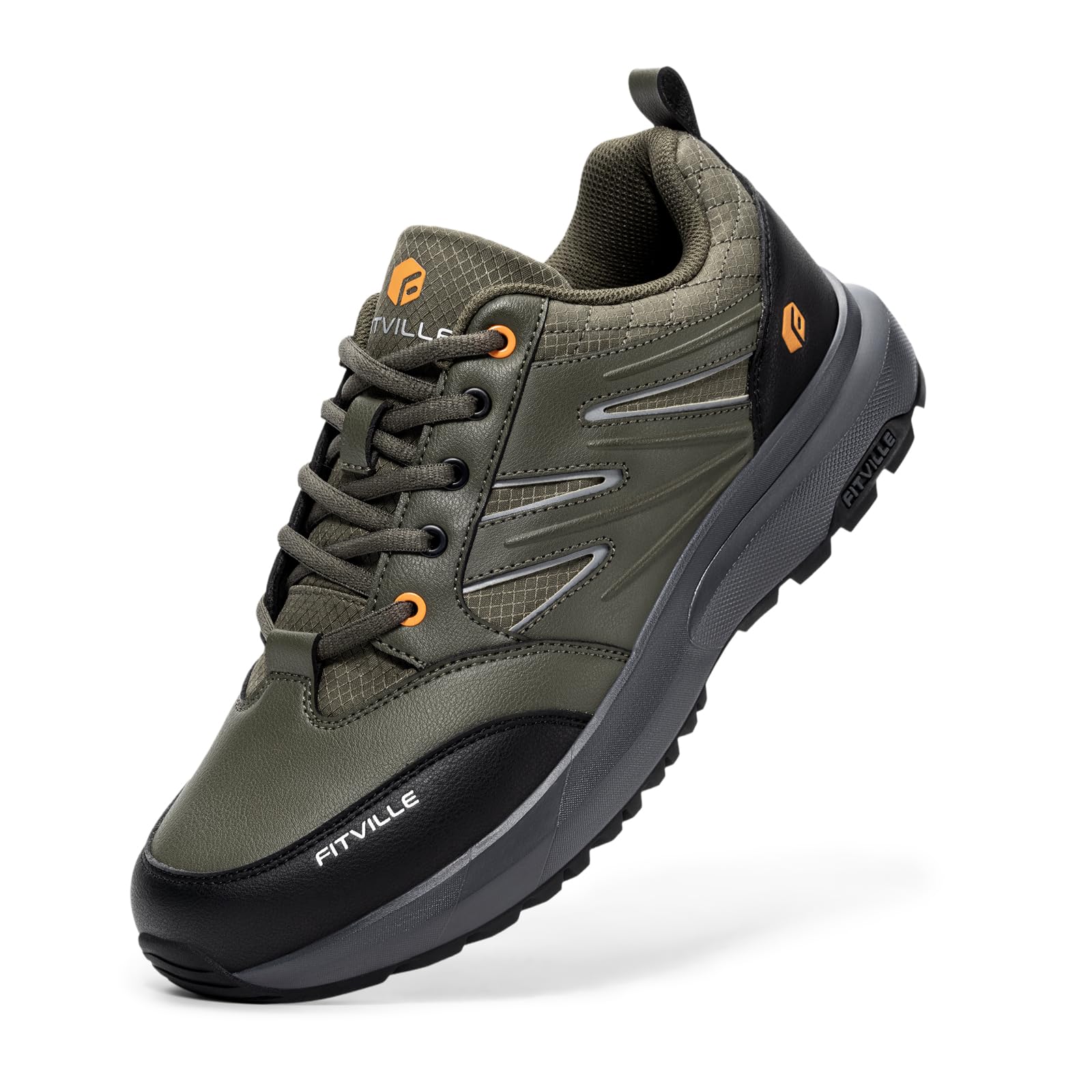 FitVille Extra Wide Hiking Shoes, Men's Waterproof Hiking Shoes, Non-Slip Trekki