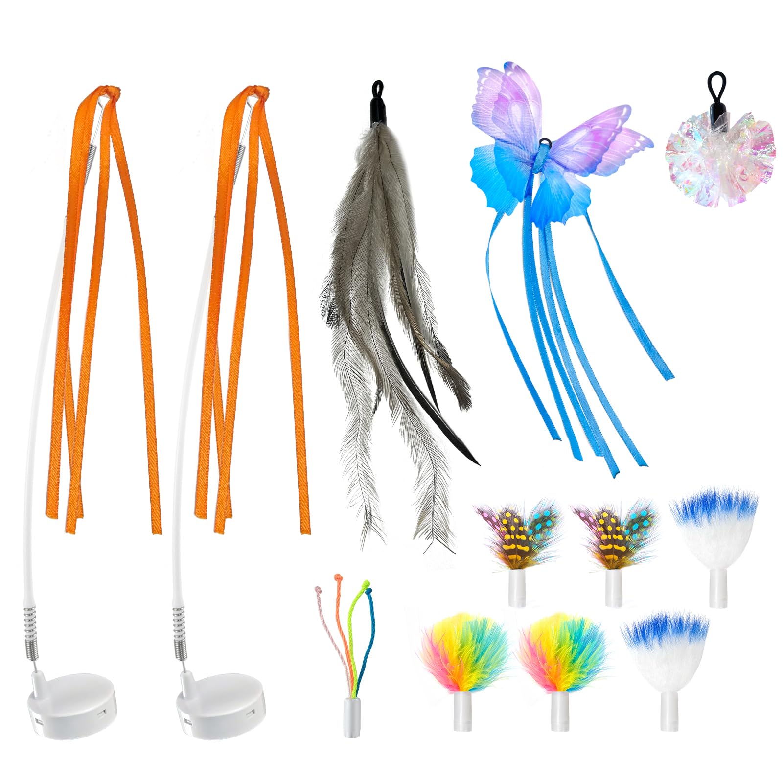 ORSDA 12 PCS Replacement for 5 in 1 Cat Toys Interactive Kitten Toys with Feathe