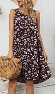 Summer Dresses for Women Beach Floral Sundress Casual Boho Tank Dress