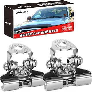 Nilight 2PCS Universal Adjustable LED Pod Light Mount Brackets | Pillar Hood Clamp Holder for Off Road Work Lights and Light Bars on Truck SUV Vehicles Silver