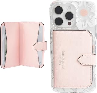kate spade new york Morgan Magnetic Phone Wallet/Card Holder - Compatible with MagSafe Phones and Cases - Chalk Pink