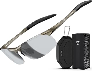 ATTCL Men's Polarised Sports Sunglasses UV400 Lightweight Wrap-Around AL-MG