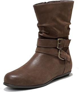 Luoika Women's Wide Wide Ankle Boots Flat Heel Classic Winter Boots
