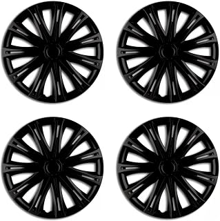 Shield Autocare Car Wheel Trims | Set of 4 Hub Caps Universal Fit Cover Protectors (Spark, Black, 15 Inch)