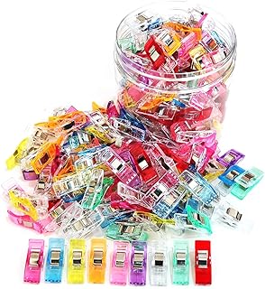 Otylzto Sewing Clips 100 Pcs Assorted Colors, Quilting Clips for Crafts | Premium Plastic Quilting Clips for Supplies Crafts, Sew Clip Clips, ideal for quilting, crafting tools sewing notion projects
