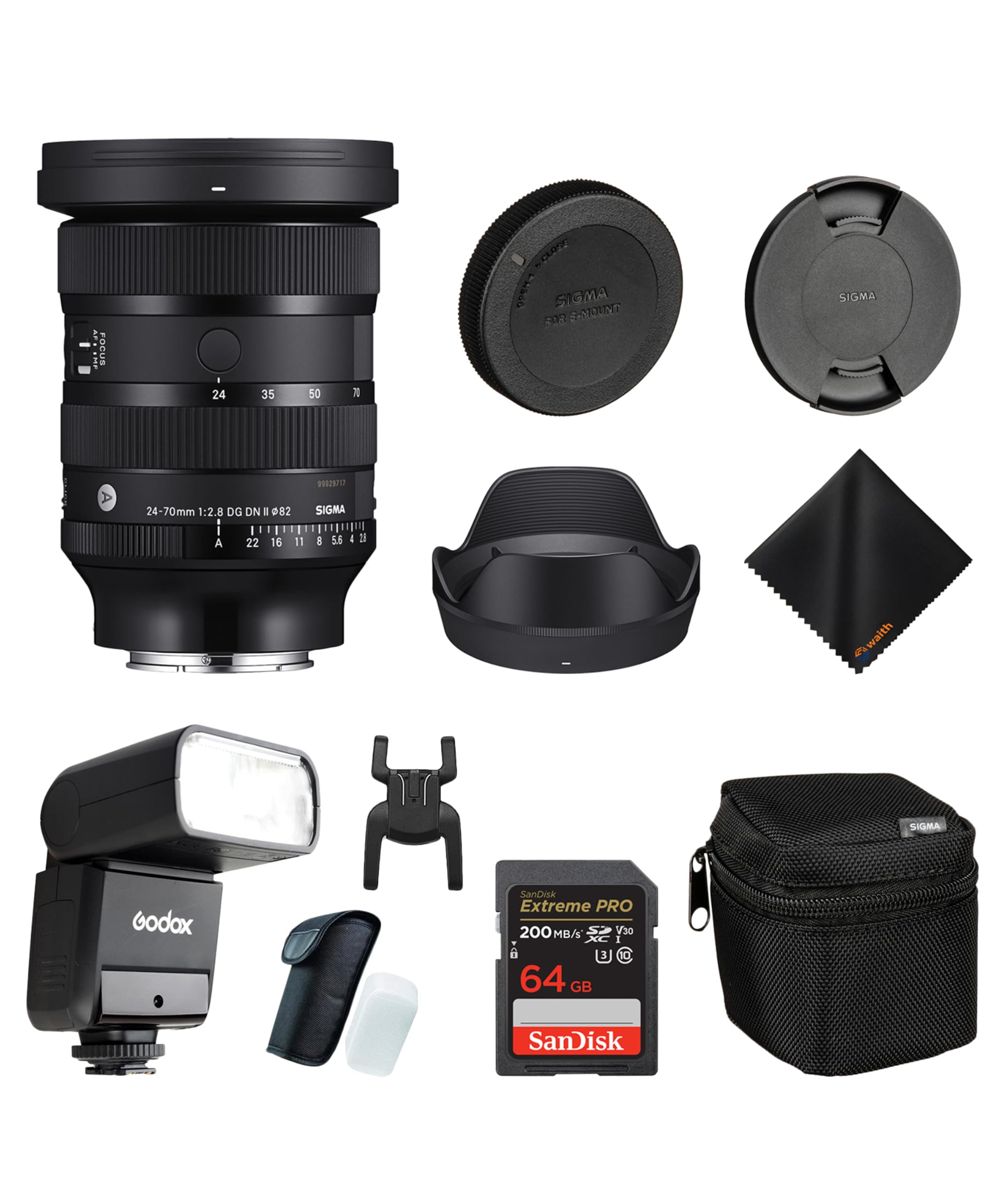 Sigma 24-70mm f/2.8 DG DN II Art Lens for Sony E, Full Frame Format Bundle | Fea
