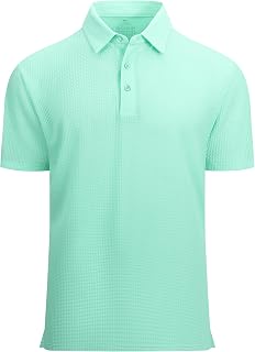 Alex Vando Mens Bubble Jacquard Polo Shirt Super Stretch Short Sleeve Polo Shirts for Men