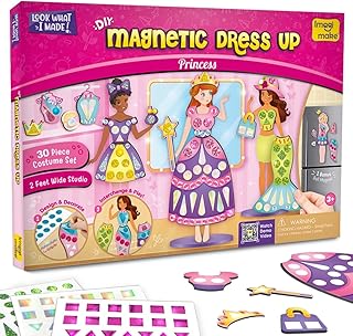 Imagimake DIY Magnetic Dress-Up Princess, 30 Magnetic Dresses & Accessories | Pretend Play Magnetic Toys for Kids, Interchange & Create Unlimited Outfits, Gift for Girls Ages 3,4,5,6,7,8 Years Old