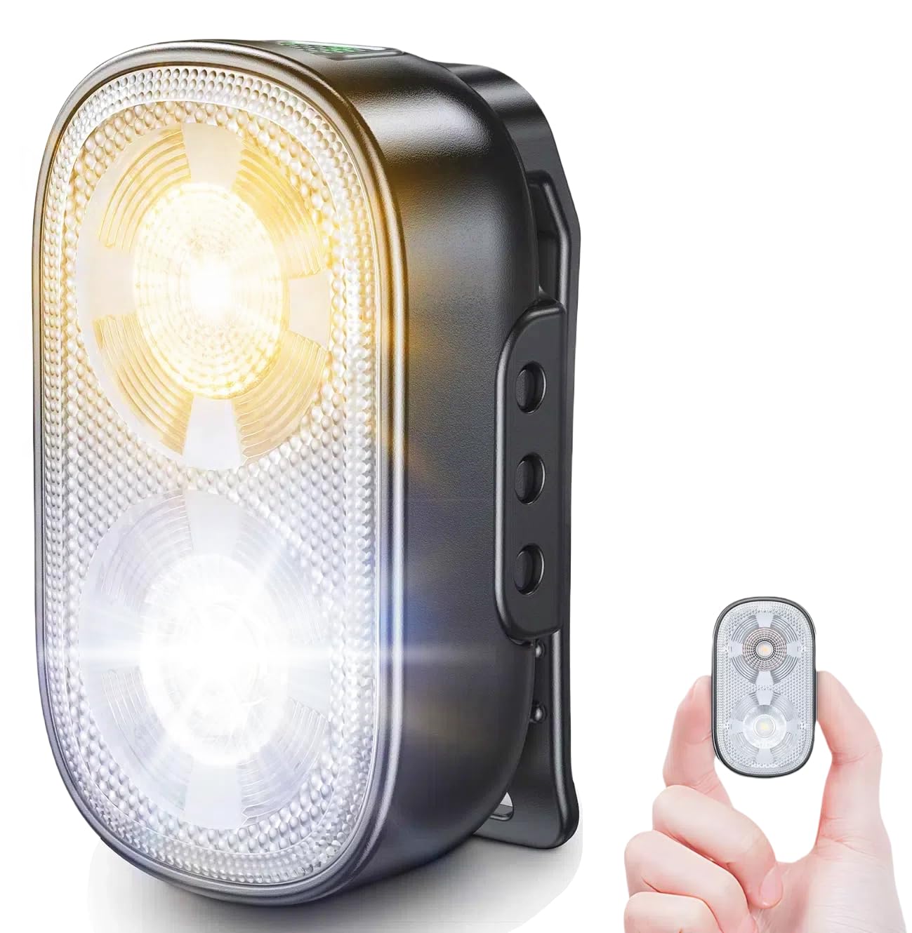 Zewdov 500LM Ultra Bright Mini Clip-on Flashlight Rechargeable, 10 Modes Hands-F