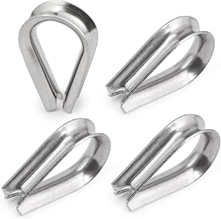 M5 Wire Rope Thimble, 304 Stainless Steel Thimble for 5/32-3/16 Inch Diameter Wire Rope, 12 Pieces