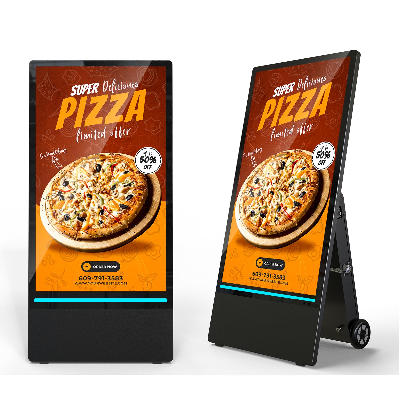 SIOXCFZ 43 inch Outdoor Mobile Digital Signage Display, LCD IP65 Waterproof Adve
