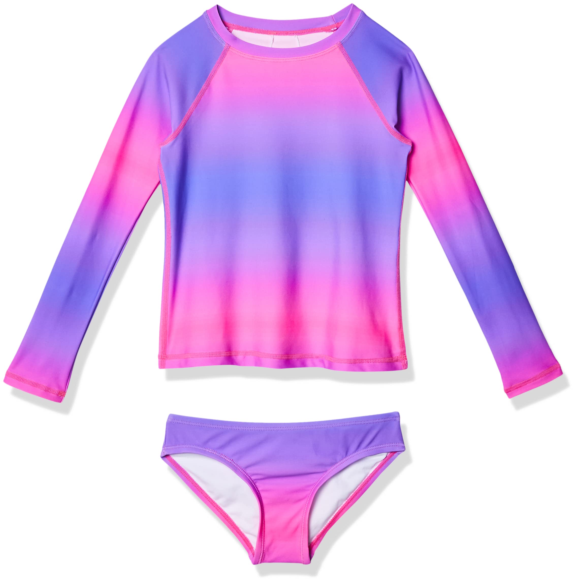 Kanu Surf Girl's Gigi Long Sleeve Rashguard UPF 50 Two Piece Swim Set Rash Guard
