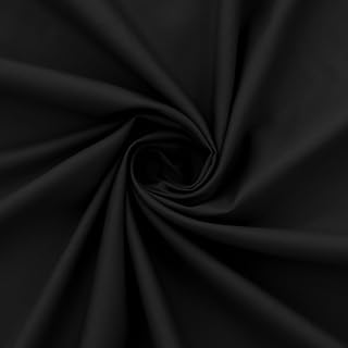 KKJIAF 1 Yard Black Cotton Fabric 56 Inch Wide for DIY Crafts | Soft & Breathable, Pure Cotton Broadcloth Fabric for Sewing Clothes, Apparel, Costume, Skin-friendly