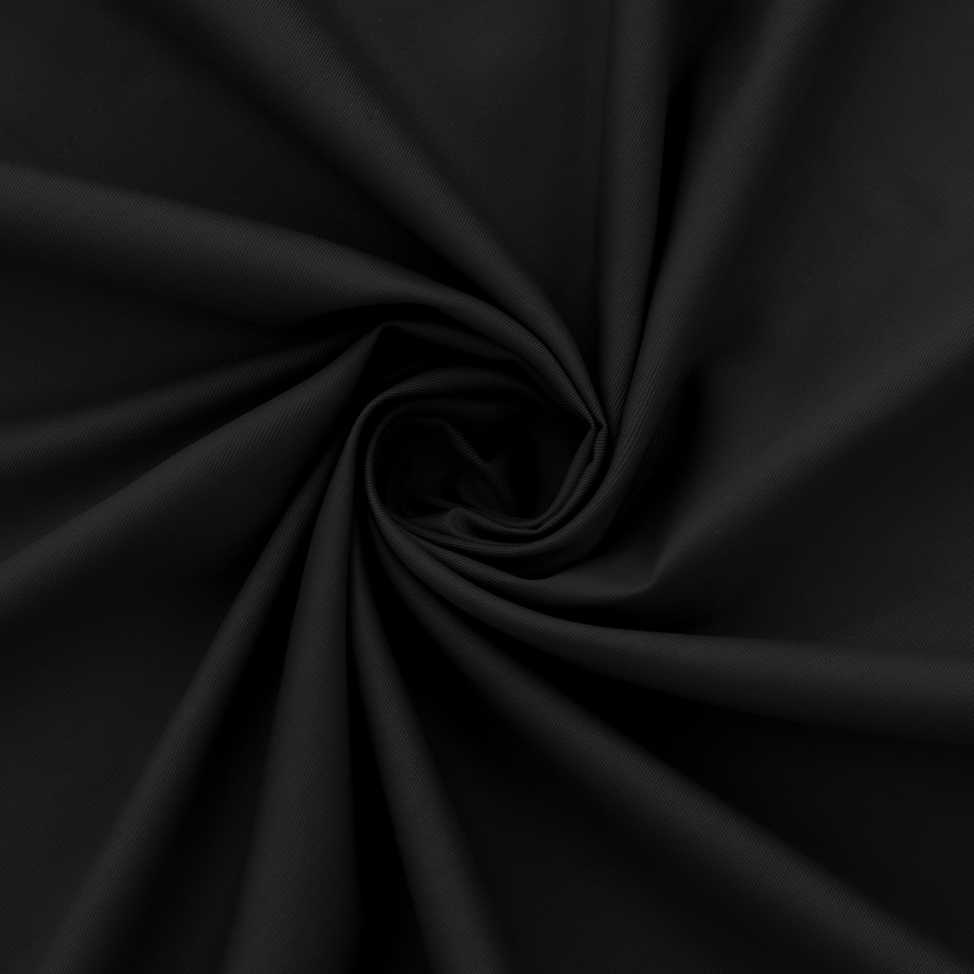 KKJIAF 1 Yard Black Cotton Fabric 56 Inch Wide for DIY Crafts | Soft & Breathabl