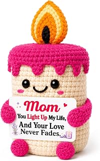 MBL Mom Birthday Gifts from Daughter - Gifts for Mom Christmas Mothers Day | Funny Handmade Crochet Candle for Mother Mama Christmas Stocking Stuffers, Valentines Mother’s Day Gift for Mom from Son