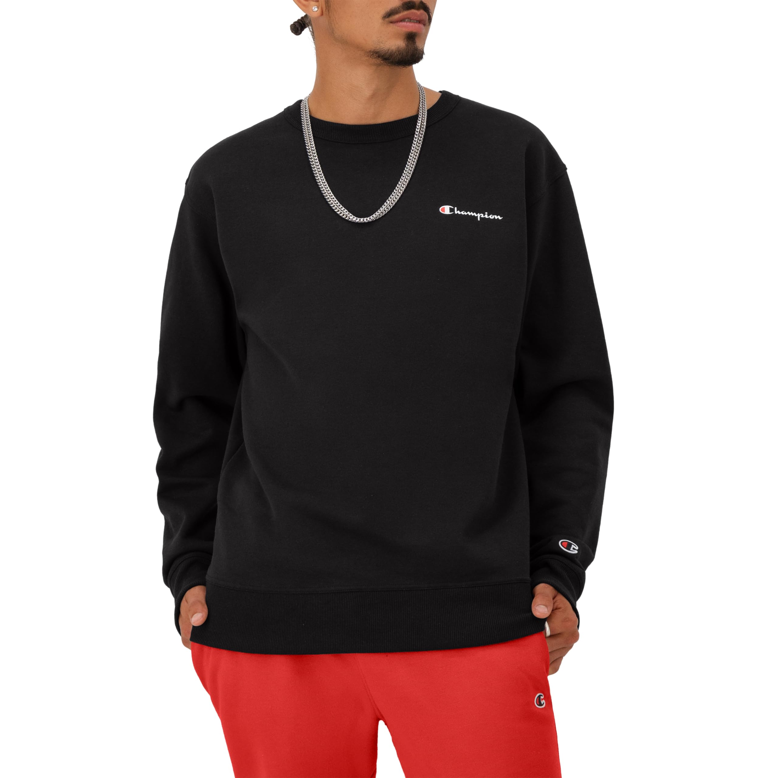 Champion Men's Powerblend Fleece Crew, Paint Splatter