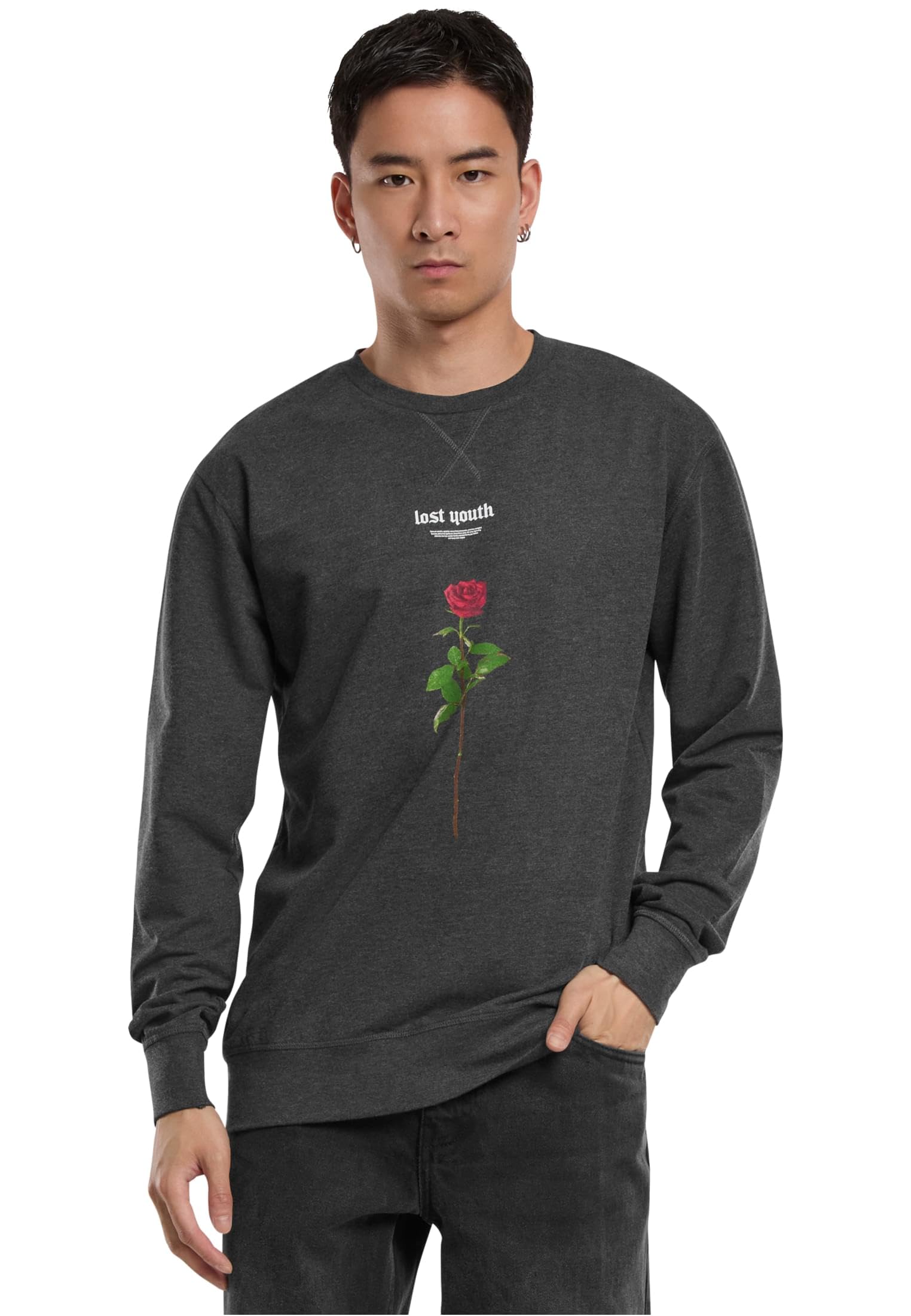 Mister Tee Men's Lost Youth Rose Crew Neck