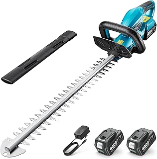 SEESII 20" Hedge Trimmer Cordless with 2× 4.0Ah Battery, Lightweight Design | 180° Rotatable Handle, 3/4" Blade Gap, Easy to Use, Dual-Action Blade, 20V Electric Bush Trimmer, For Garden Yard