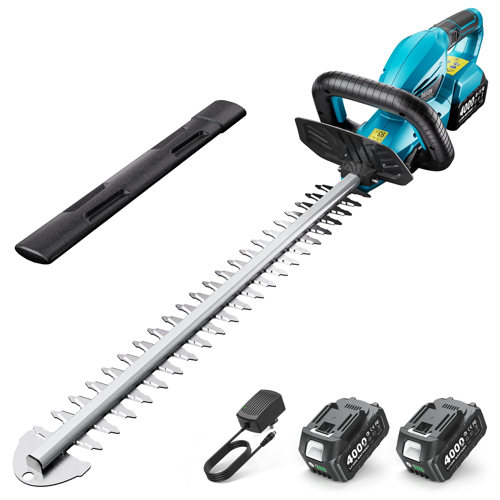 SEESII 20" Hedge Trimmer Cordless with 2× 4.0Ah Battery, Lightweight Design | 18