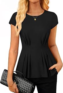 GRACE KARIN Womens Peplum Tops Dressy Casual,2026 Summer Short Sleeve Work Blouses, Business Shirts Fashion Clothes