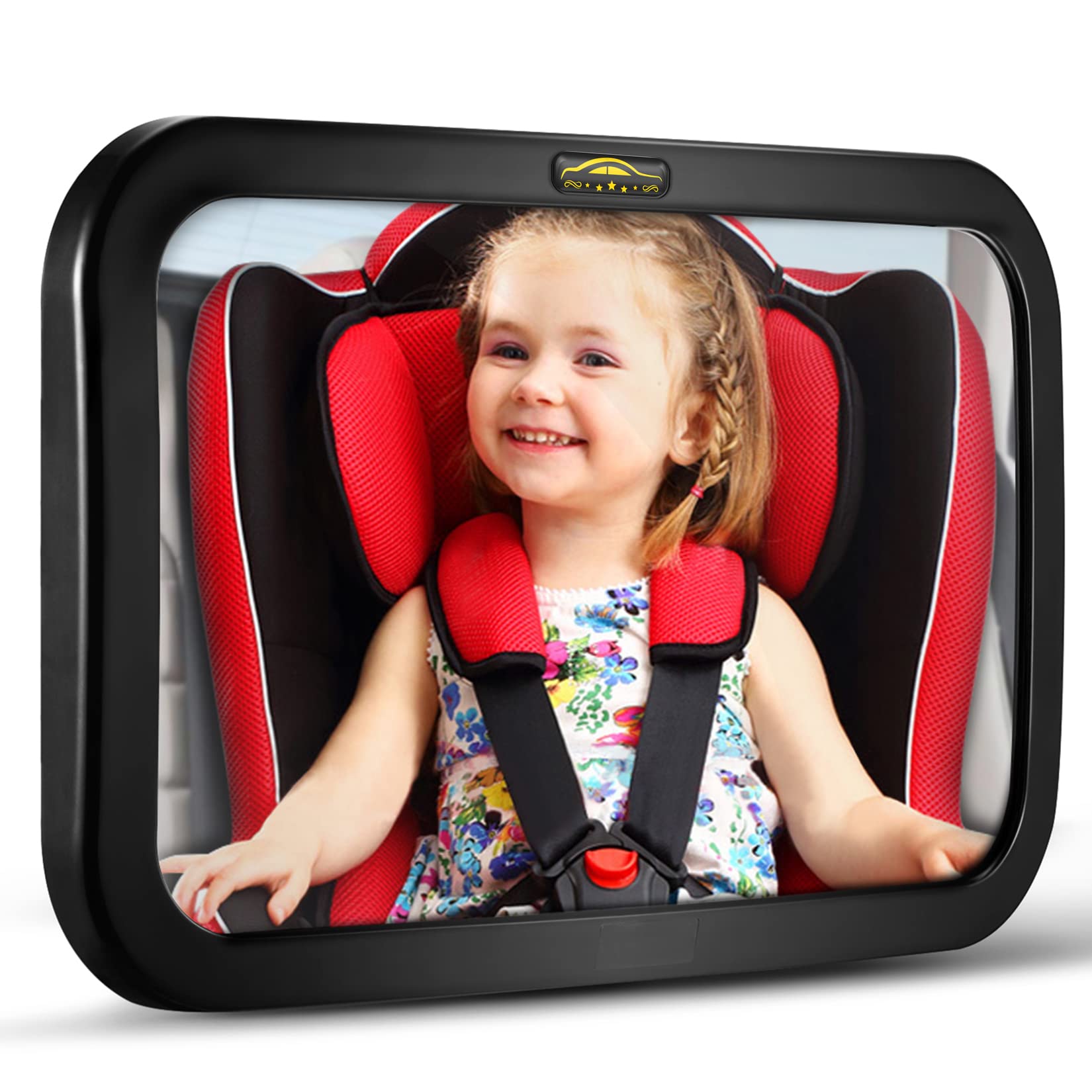 Baby Car Mirror, DARVIQS Car Seat Mirror, Safely Monitor Infant Child in Rear Fa