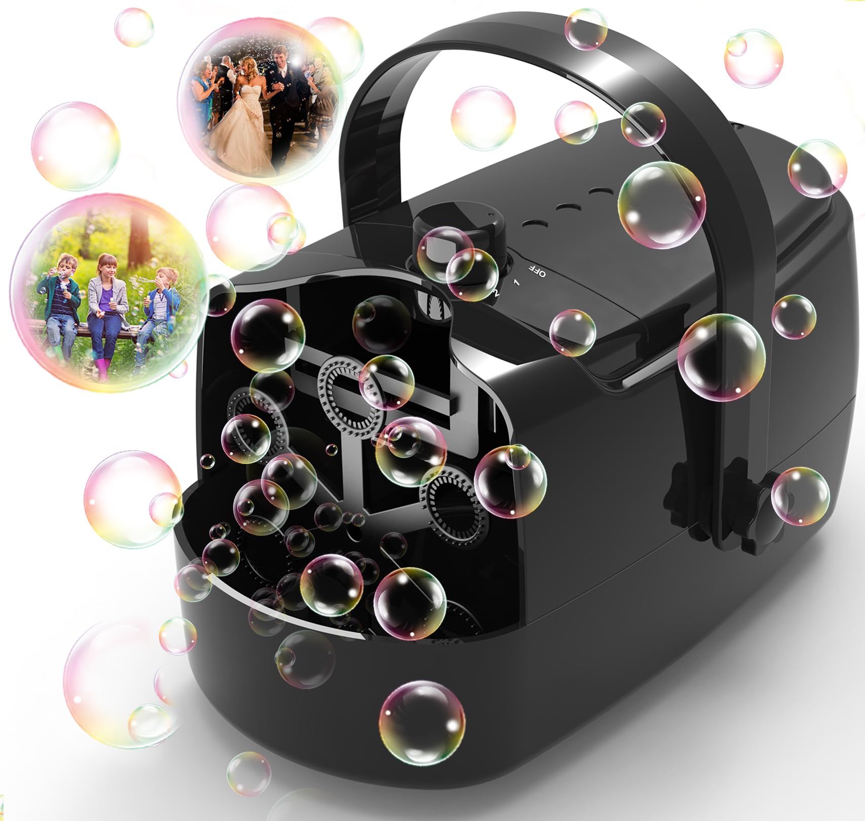 Zerhunt Durable Bubble Machine for Party: 3 Power Modes for Non-Stop Fun - 18000