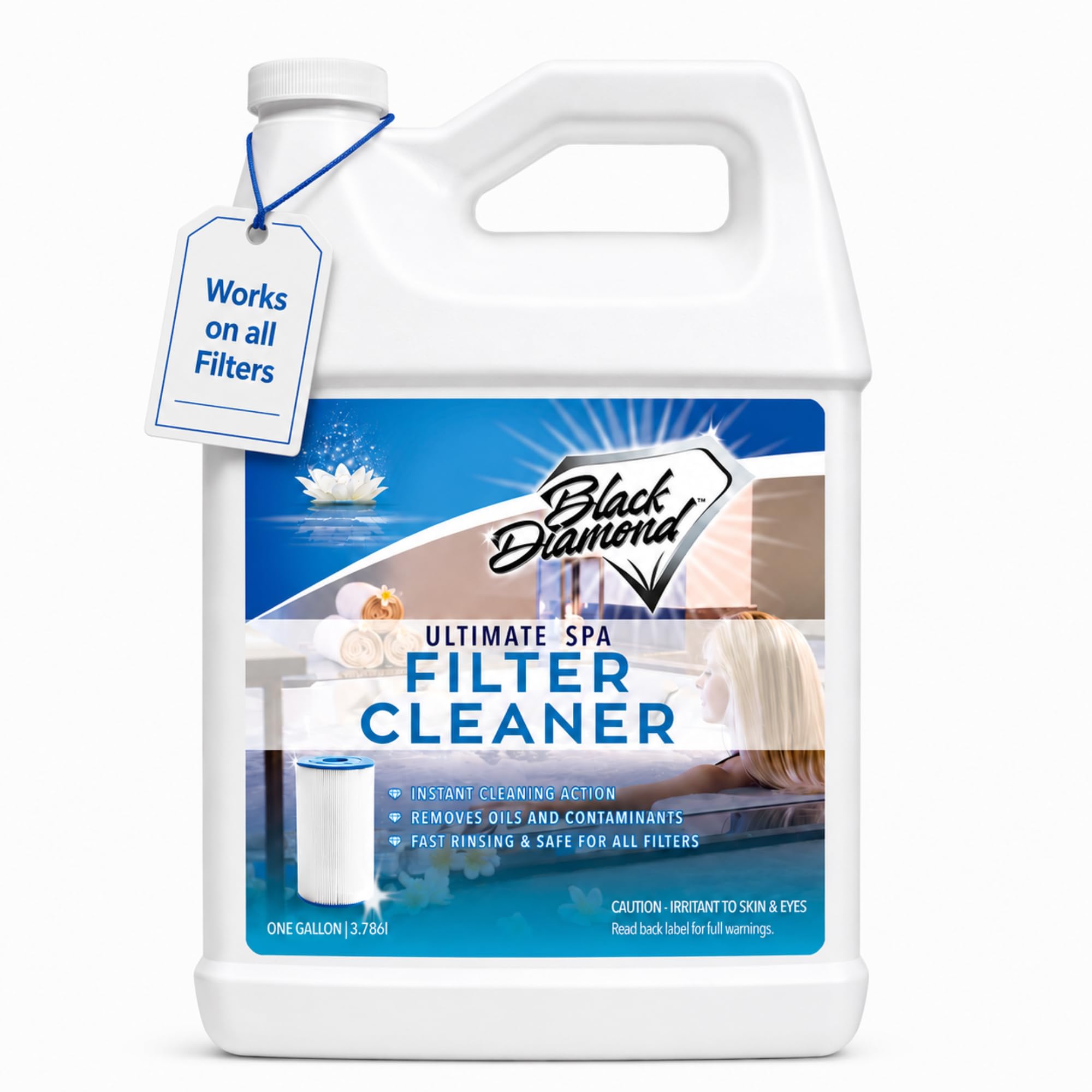 Black Diamond Stoneworks Ultimate Spa Filter Cleaner Spray - 1 Gallon | For Hot 