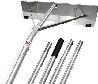 USA-Made Snow Roof Rake with Shingle Saver Rollers (20 Foot)
