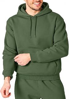 RIPT Men's Fleece Hoodie Pullover with Pockets and Drawstring, Long Sleeve Soft Sweatshirt for Gym Fitness Loungewear