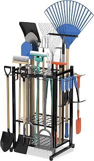 Garden Tool Organizer, Holds 50 Long Handled Tools for Garage Shed | Up To 50 Tools,With 11 Hooks