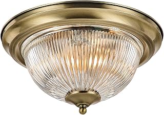 Happy Homewares Traditional Antique Brass IP44 Bathroom Ceiling Light Fitting