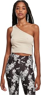 Urban Classics Women's Ladies Cropped Asymmetric Top Sports Tank Top (Pack of 1)