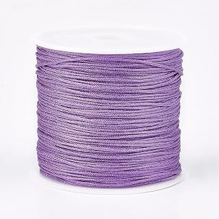 45M Nylon Cord for Bracelets 1mm Chinese Knots Thread Beading Thread Medium Purple Decorative for DIY Macrame Jewelry Making Knitting Knotting