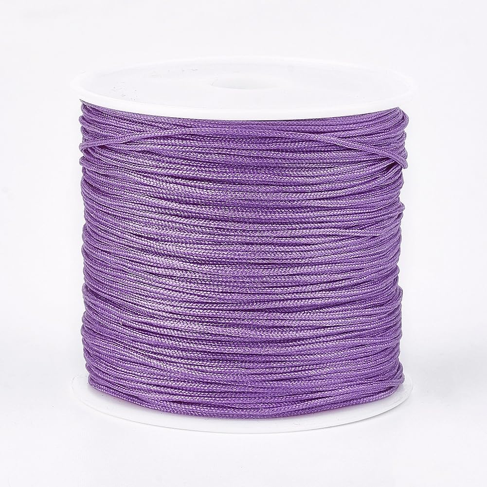 45M Nylon Cord for Bracelets 1mm Chinese Knots Thread Beading Thread Medium Purp