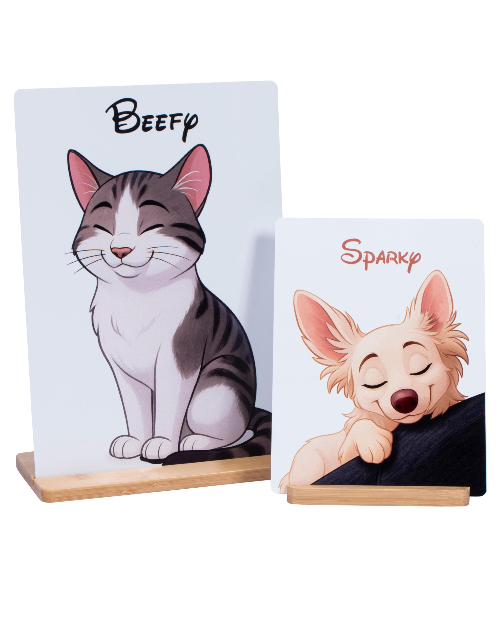 Personalised Pet Portrait Cartoon Character Gift From Photo Metal Desktop Pictur