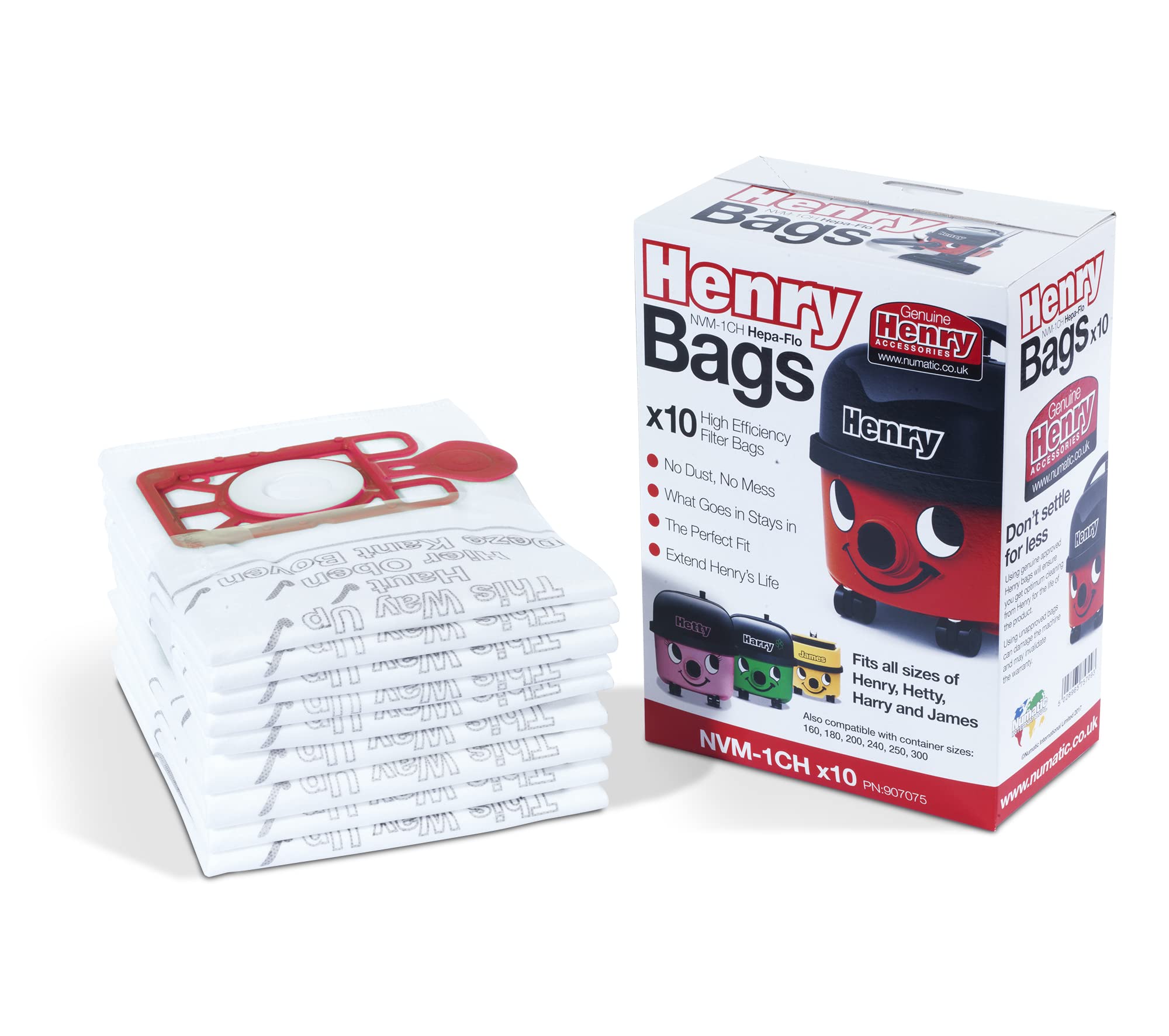Henry Genuine NVM-1CH 907075 HepaFlo Vacuum Bags, Pack of 10 | Genuine design en