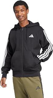 adidas Mens Essentials 3-Stripes Fleece Hoodie Casual Outerwear Casual - Green