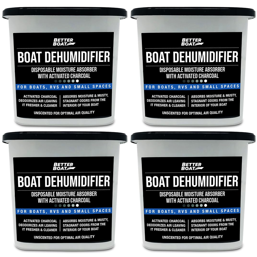 Moisture Absorber 4 Pack with Activated Charcoal Dehumidifier Bucket | Unscented