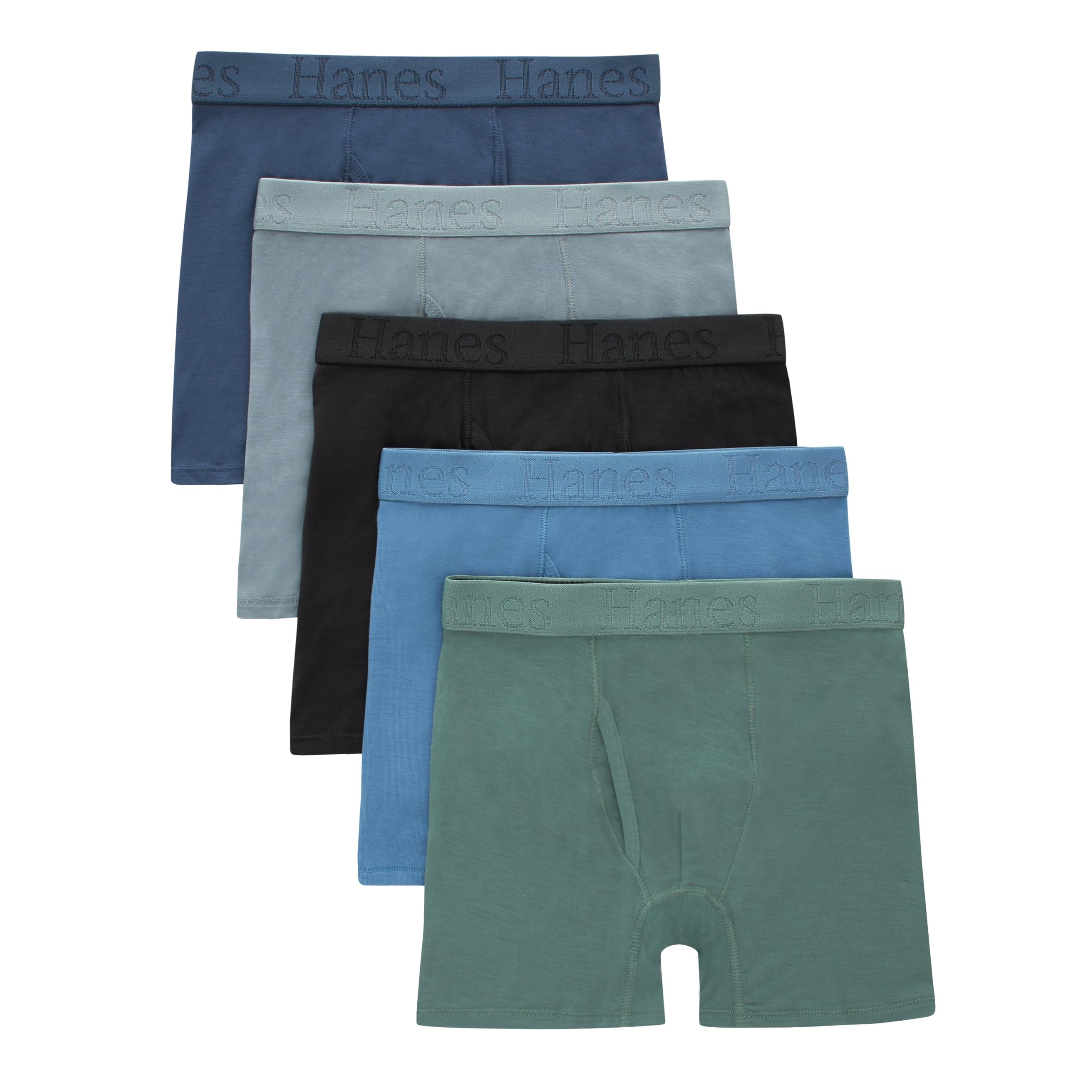 Hanes Boys' Originals Ultimate SuperSoft Boxer Brief Underwear, Assorted, 5-Pack