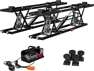 Rueekfil 9000LBS Portable Car Lift, Electric Hydraulic Vehicle Lift with 28" Max Height, 11.5" Extension Plates for Sedan SUV Pickup, Garage Use with Safety Locks