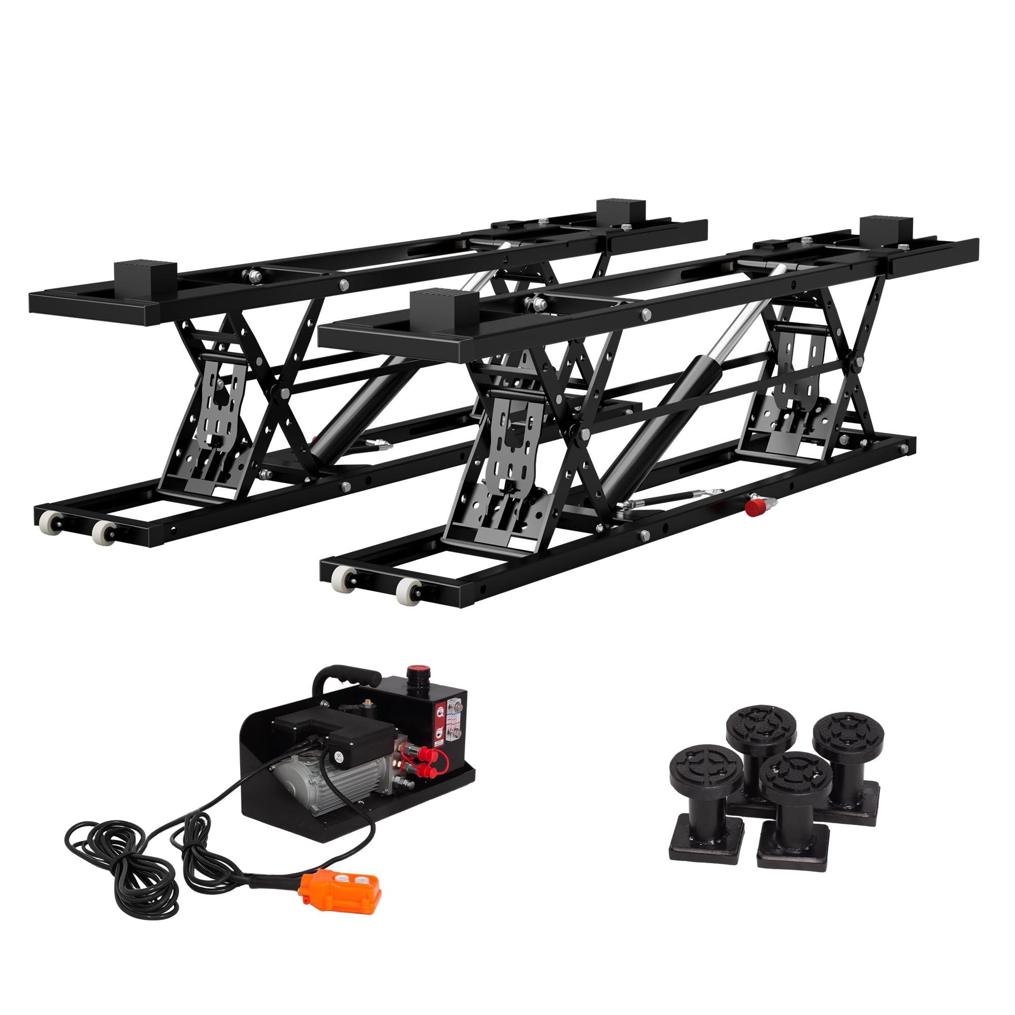 Rueekfil 9000LBS Portable Car Lift, Electric Hydraulic Vehicle Lift with 28" Max