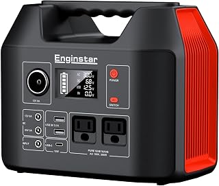 EnginStar Portable Power Station 300W 296Wh Solar Generator | Pure Sine Wave AC Outlet for Outdoors Camping Travel and Emergency Blackout, 80000mAh Backup Battery Power Supply for CPAP