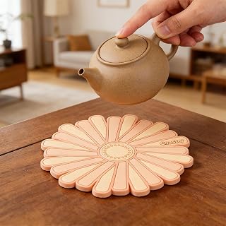 Flower Shape Coasters for Drinks – Cute Drink Coasters for Coffee Table Decor, Desk Accessories, Home Office Decor, Living Room & Coffee Bar Accessories (Style3, 9x9x0.3cm)